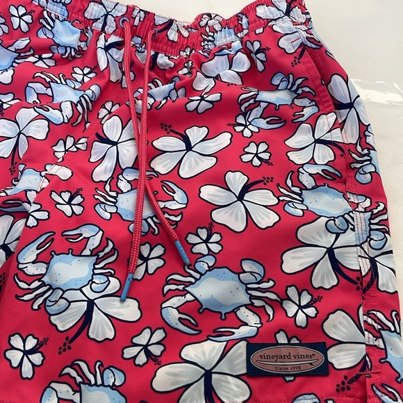 Vineyard Vines Coral and Blue Swim Trunks Shorts with Elastic Waistband Medium - Picture 16 of 16